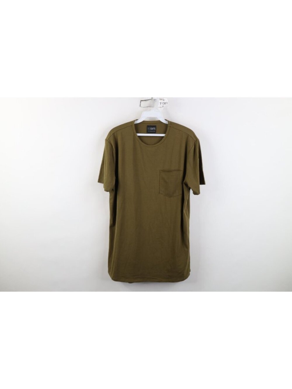 X Cuts AO Elongated Pyca Pro T-Shirt Mens Size Medium Olive Green Short Sleeve